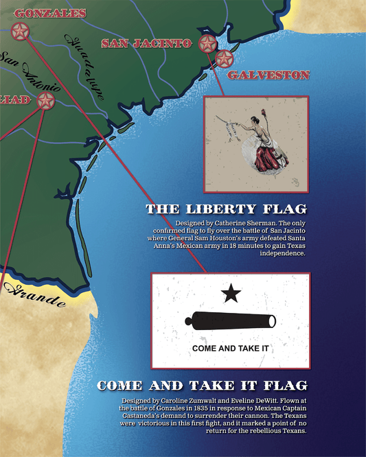 Unframed Republic of Texas Battle Flag Poster Print