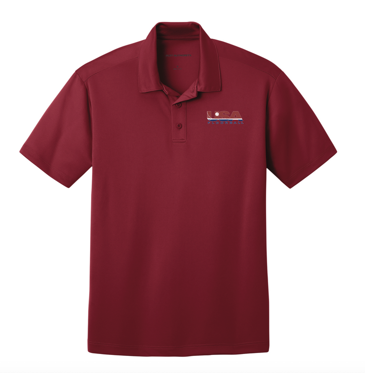 USA Floorball Men's Red Polo Shirt